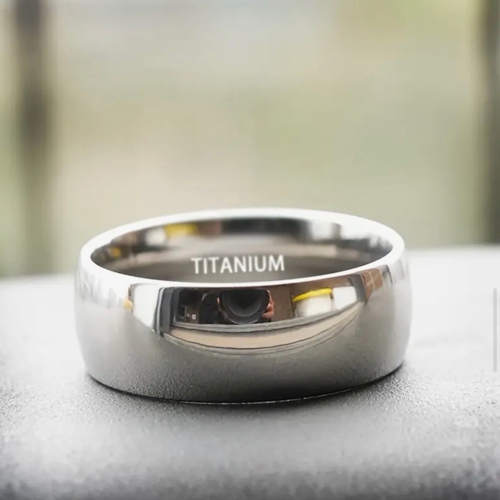 Titanium Steel Timeless Silver Non-Fading Wide Wedding Band Ring Gift 8 mm